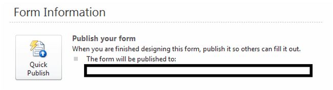 publish form in sharepoint